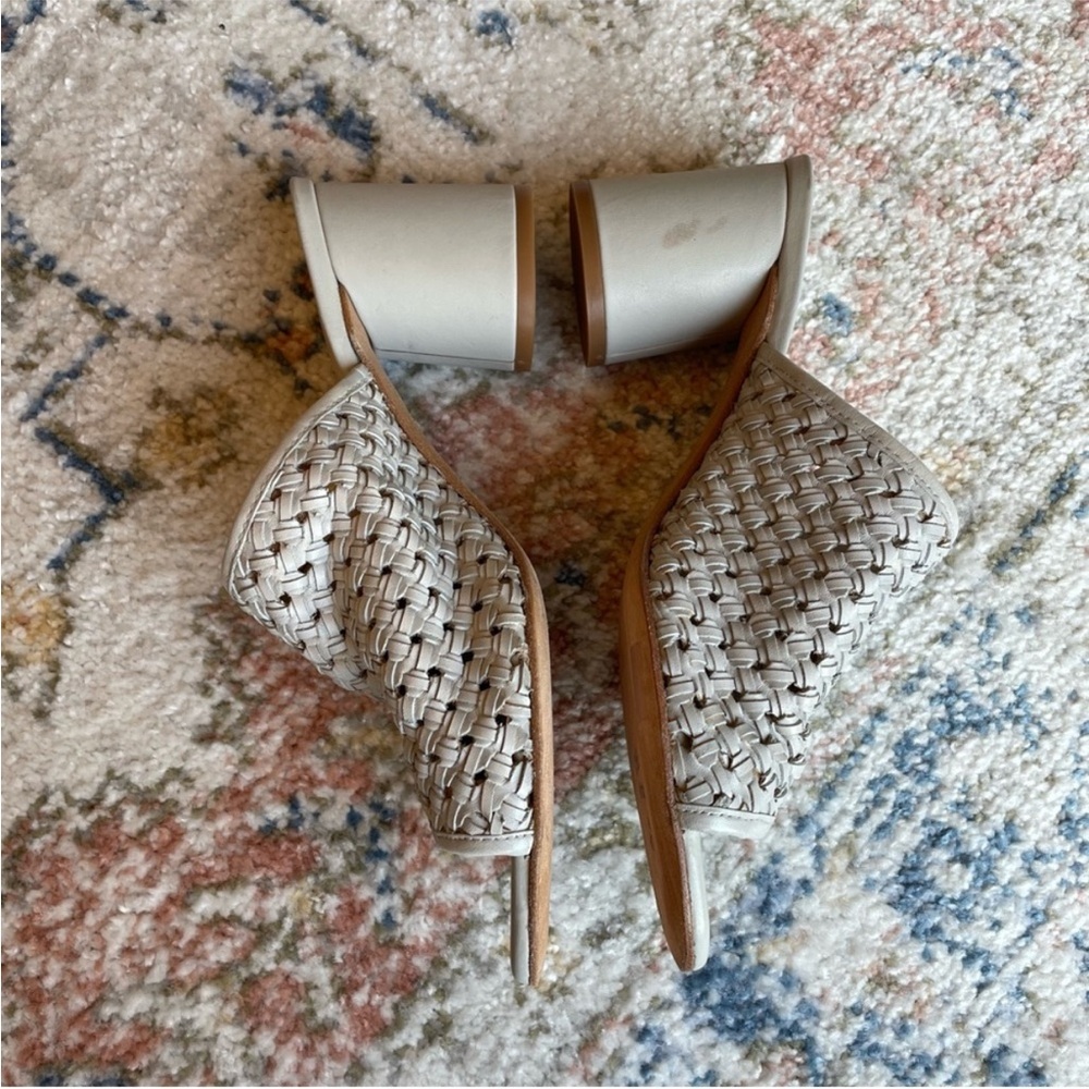 Freda Salvador Cream Woven Mules with Chunky Heel - Picture 11 of 11